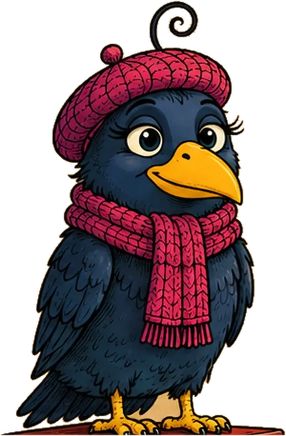 Parleo — un corbeau avec un béret